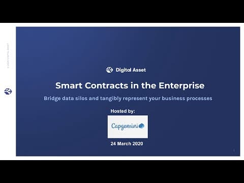 Smart Contracts in the Enterprise: Bridge data silos & tangibly representing your business processes