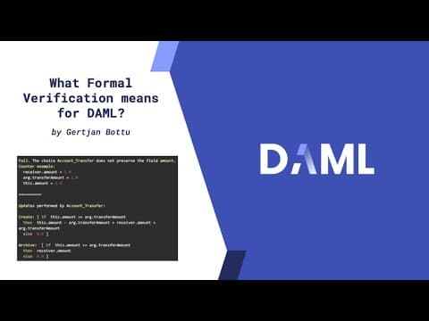Formal verification in Daml with Gert-Jan Bottu's Demo
